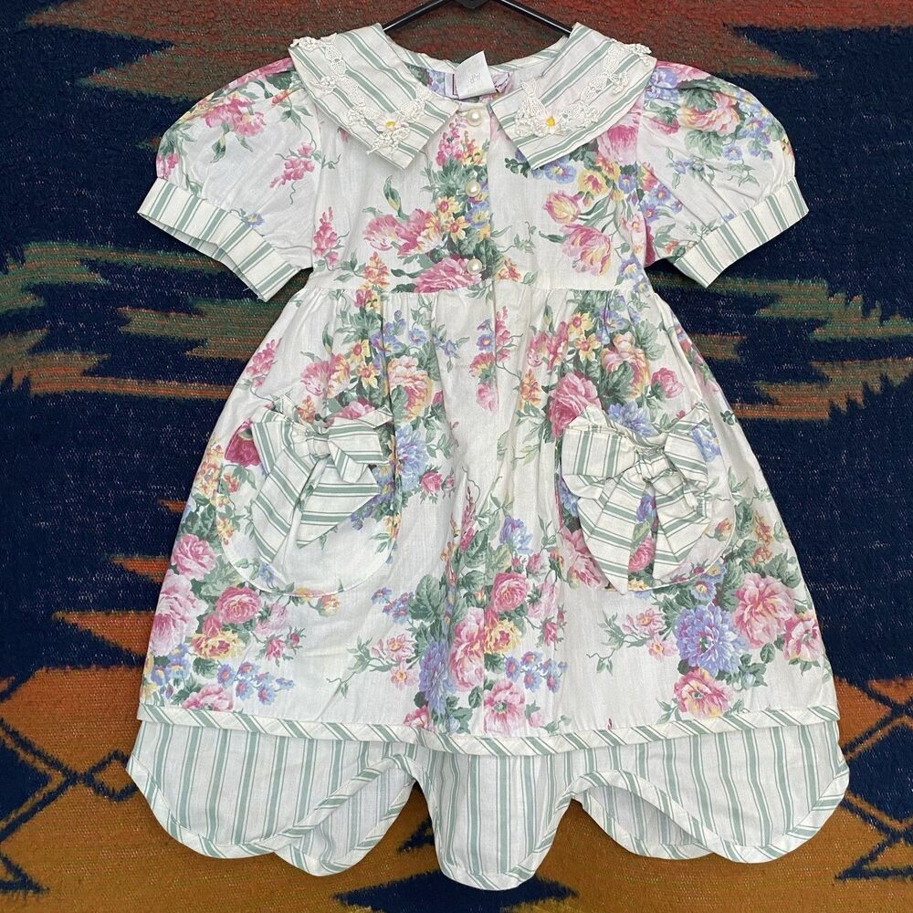 Vintage Sarah Kent Fancy Party Dress. Size 4T. USA. Polycotton. Pockets. 1980's.